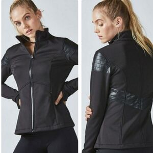 Fabletics Bray Moto Jacket Size Large Black